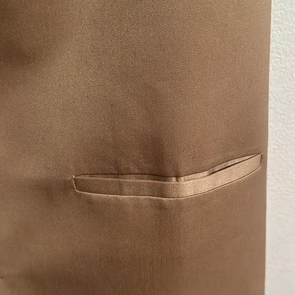 Tan/brown mocha mousse sleeves blazer - Vest with Buttons SZ M - Picture 4 of 6